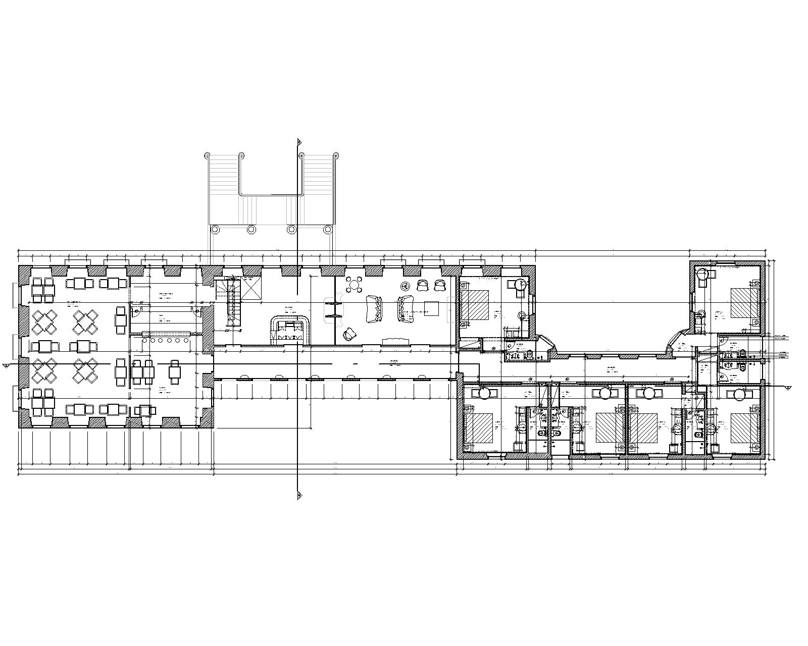 Planta arquitetônica Hotel Solar — segundo pavimento com layout de hóspedes