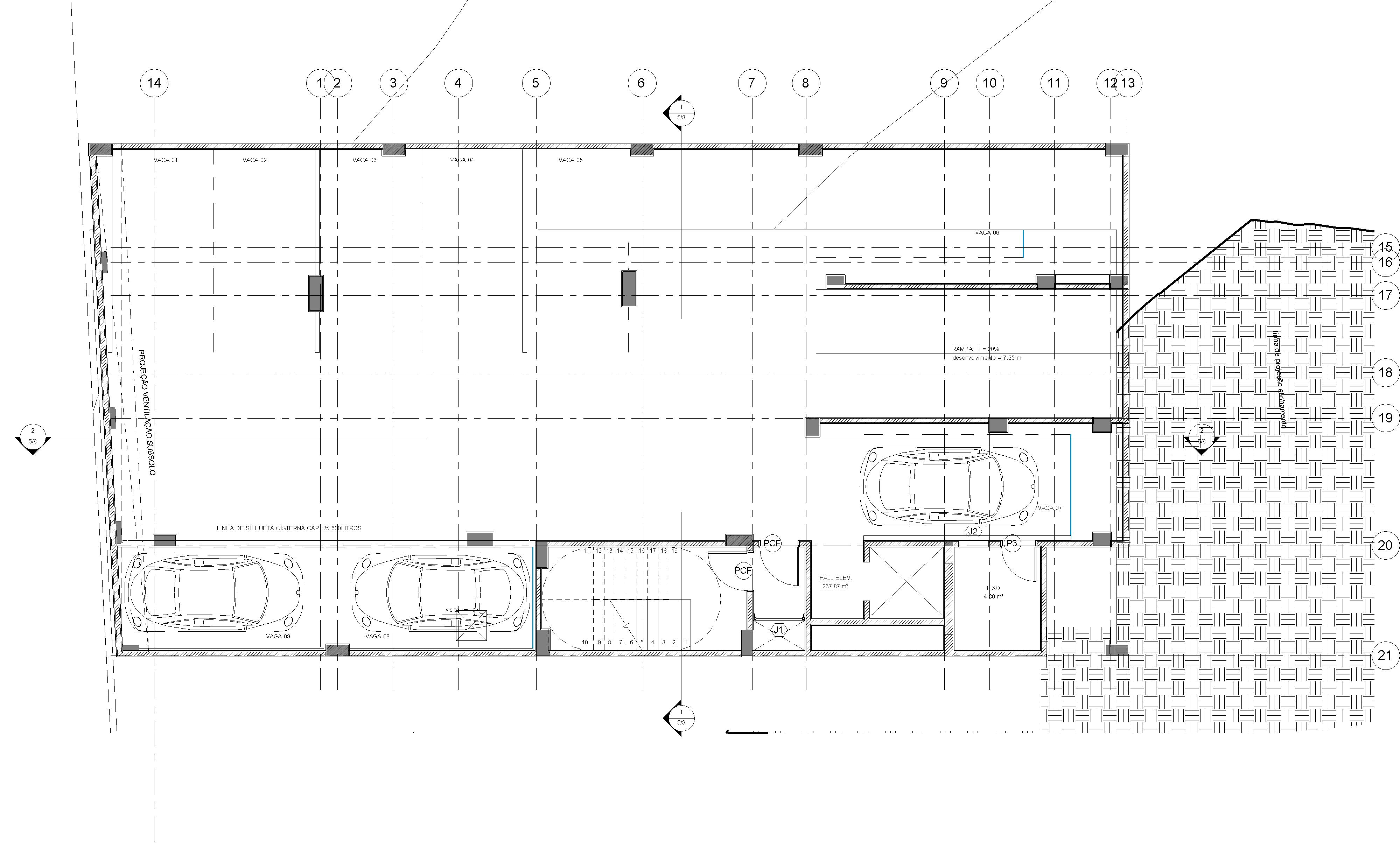 Planta do subsolo — Edifício Evelin