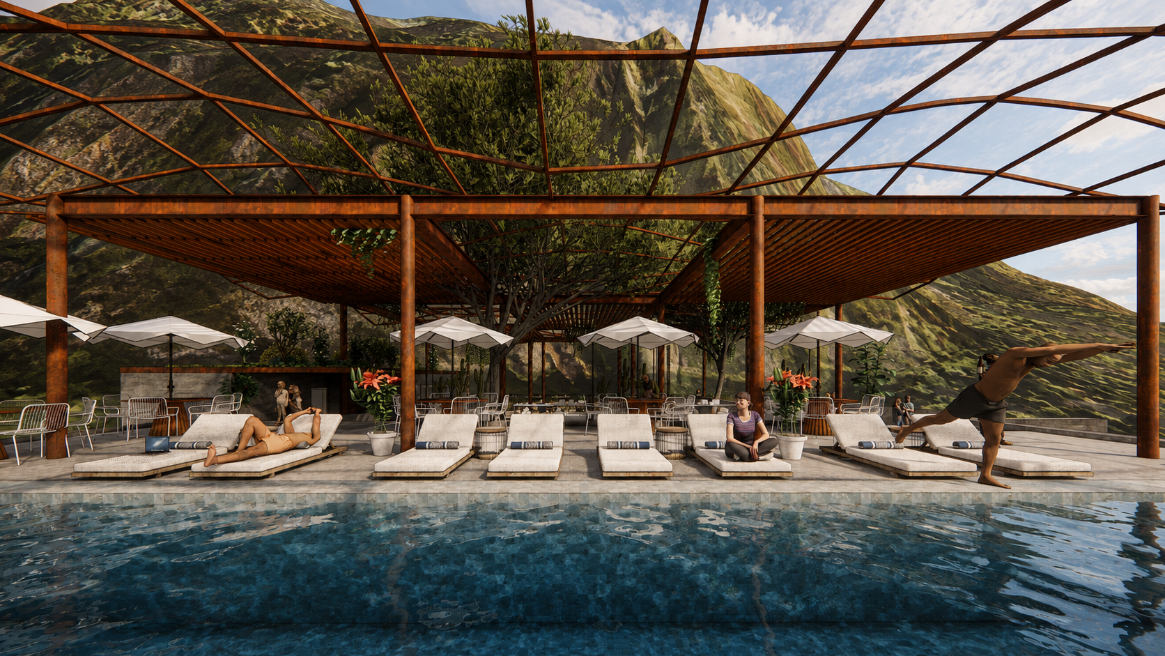 Alpha Café — piscina da cobertura
